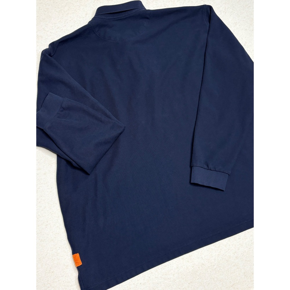 Orvis Mens XXL‎ Navy Blue Long Sleeve Pique Polo Shirt Cotton Fly Fishing 2JJJ - Picture 8 of 10